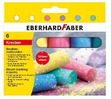 EBERHARD FABER Glitzer-Stra�enmalkreide, 6er Kartonetui