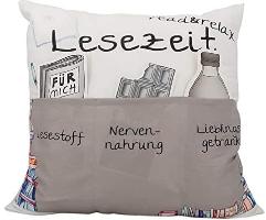 Kissen aus Stoff Sofahelden Lesekissen mit Taschen und Deko