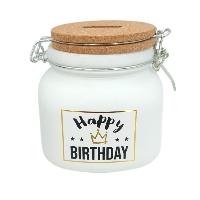 HERGO Sparglas HAPPY BIRTHDAY mit Korkdeckel Spardose Sp...