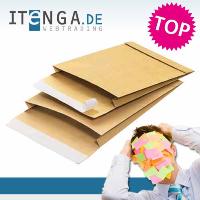 100 St�ck Faltenversandtasche / Faltentasche C4 braun 14...