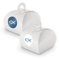 SET Fisch (Motiv31) 24x Geschenkschachtel mit Griff wei�...