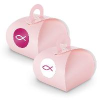 SET Fisch (Motiv32) 24x Geschenkschachtel mit Griff rosa...