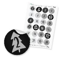 Zahlensticker Z18 Adventskalenderzahlen 1-24 Klassisch /...