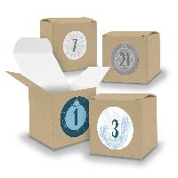 Adventskalender zum F�llen 24x W�rfel 6,5cm BRAUN + Stic...