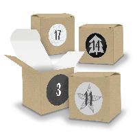 Adventskalender zum F�llen 24x W�rfel 6,5cm BRAUN + Stic...