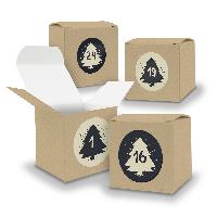 Adventskalender zum F�llen 24x W�rfel 6,5cm BRAUN + Stic...