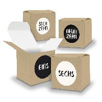 Adventskalender zum F�llen 24x W�rfel 6,5cm BRAUN + Stic...