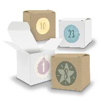 Adventskalender zum F�llen 24x W�rfel 6,5cm gemischt WEI...
