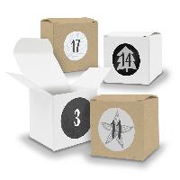 Adventskalender zum F�llen 24x W�rfel 6,5cm gemischt WEI...