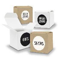 Adventskalender zum F�llen 24x W�rfel 6,5cm gemischt WEI...