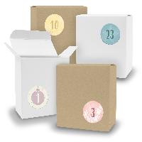 Adventskalender zum F�llen 24x Quader gemischt WEISS BRA...