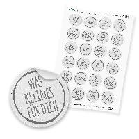 24 x itenga Sticker �Spr�che Stempeldesign Grau� unlacki...