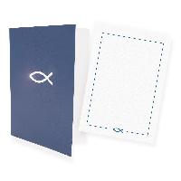 itenga 12x Klappkarten FISCH Karten Kommunion Taufe A6 (...