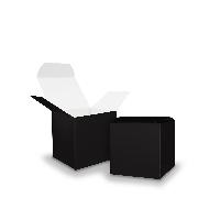 25x itenga W�rfelbox aus Karton 5x5cm schwarz Gastgeschenk