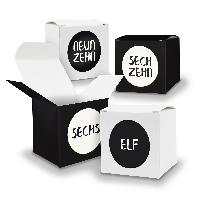 Adventskalender zum F�llen 24x W�rfel 5cm SCHWARZ + WEI�...
