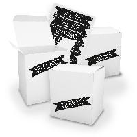 itenga Geschenkverpackung Set 3x XL W�rfel wei� + Sticke...