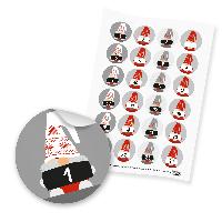 itenga Zahlensticker Z29 1-24 Wichtelbande / Rot Grau We...