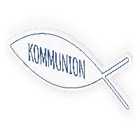 itenga T�rschild Tischdeko Fisch blau Kommunion 30,0 x 1...