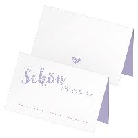 itenga 24 x Tischkarten "Sch�n dass du da bist" flieder ...