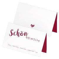 itenga 24 x Tischkarten "Sch�n dass du da bist" weinrot ...