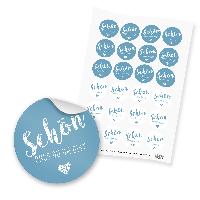 itenga 24x Sticker "Sch�n dass du da bist" nordic blue b...