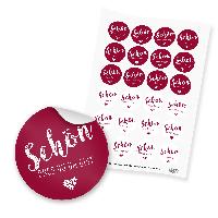 itenga 24x Sticker "Sch�n dass du da bist" weinrot borde...