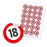 itenga 24x Sticker "18" Verkehrsschild (Motiv 103)