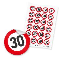 itenga 24x Sticker "30" Verkehrsschild (Motiv 104)