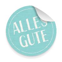 itenga 10x Aufkleber Sticker ALLES GUTE t�rkis 9,5 cm Du...