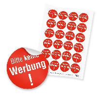 itenga 24x Sticker Bitte keine Werbung (Motiv 115) rot wei�