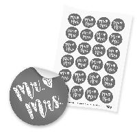 itenga 24x Sticker Aufkleber Mr. & Mrs. (Motiv124) f�r H...