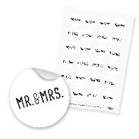 itenga 24x Sticker Aufkleber Mr. & Mrs. (Motiv125) f�r H...