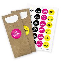 itenga 24x Bestecktasche braun mit Serviette + Motivaufk...