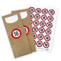 itenga 24x Bestecktasche braun+ Aufkleber Verkehrsschild...