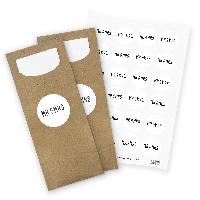 itenga 24x Bestecktasche braun + Aufkleber Mr. & Mrs. (M...