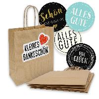itenga 5x Geschenkt�te mit Kordel 18x8x22cm + Sticker MI...