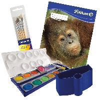itenga Set K12 Pelikan Farbkasten, Pinsel, Wasserbox und...