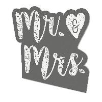 itenga Schild "Mr. & Mrs." grau Hochzeit 22,0 x 20,0 cm