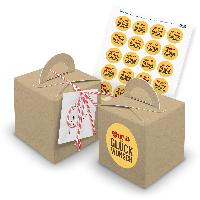 itenga 24x W�rfelbox mit Griff braun + Garn rot (V28) + ...