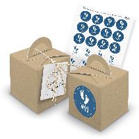 itenga 24x W�rfelbox mit Griff braun + Garn beige (V29) ...
