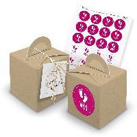 itenga 24x W�rfelbox mit Griff braun + Garn beige (V29) ...