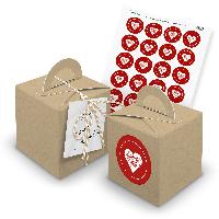itenga 24x W�rfelbox mit Griff braun + Garn beige (V29) ...