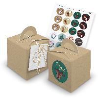 itenga 24x W�rfelbox mit Griff braun + Garn beige (V29) ...