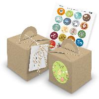 itenga 24x W�rfelbox mit Griff braun + Garn beige (V29) ...