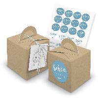itenga 24x W�rfelbox mit Griff braun + Garn grau (V31) +...