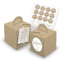 itenga 24x W�rfelbox mit Griff braun + Garn beige (V29) ...