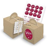 itenga 24x W�rfelbox mit Griff braun + Garn beige (V29) ...