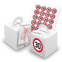 itenga 24x W�rfelbox mit Griff wei� + Garn rot (V20) + M...
