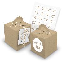 itenga 24x W�rfelbox mit Griff braun + Garn beige (V29) ...