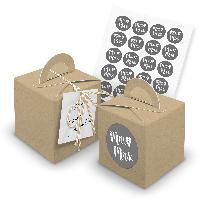 itenga 24x W�rfelbox mit Griff braun + Garn beige (V29) ...